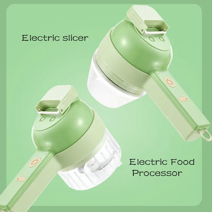 3in1 Electric Vegetable Cutter Set Handheld Wireless Electric Garlic Masher Food Chopper Meat Grinder Machine Food Peel Slice